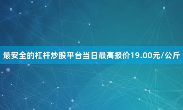 最安全的杠杆炒股平台当日最高报价19.00元/公斤